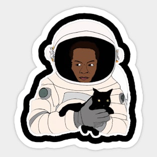Astronaut Holding Cat Sticker